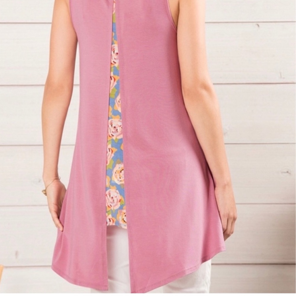 Matilda Jane Women’s Secret Garden Split Back Layered Tunic Tank Top Size Medium